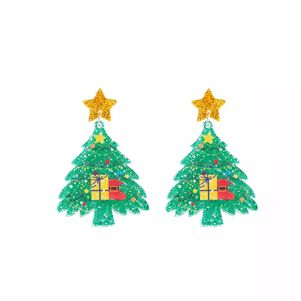 Acrylic Christmas Tree Earrings