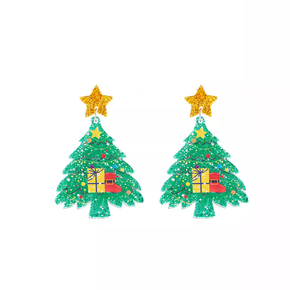 Acrylic Christmas Tree Earrings