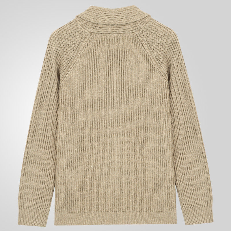 Men's Lapel Knitting Cardigan Fashion Button Sweater With Pockets