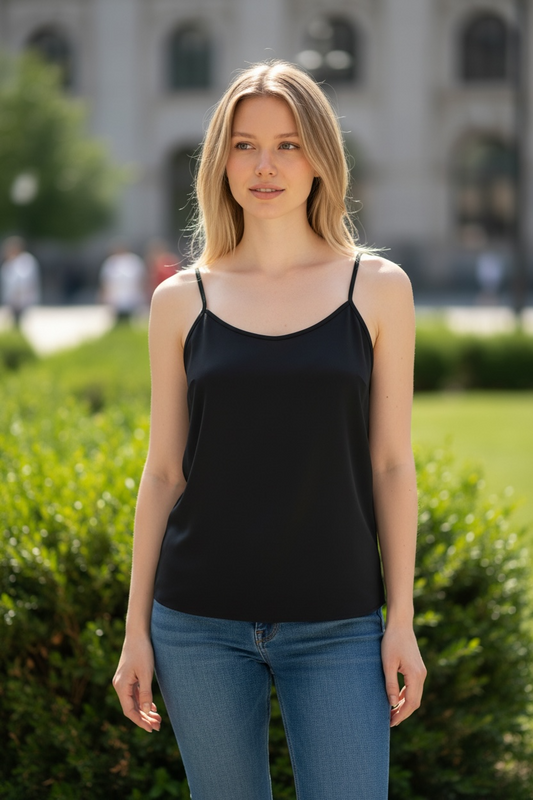 Black Women Tank Top XL to 2XL Fit Casual Basic Sleeveless Top