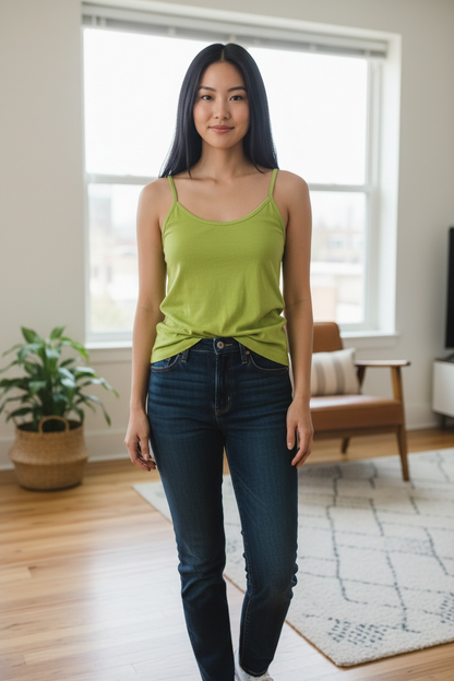 Green Women Tank Top 2XL Comfortable Casual Sleeveless Shirt