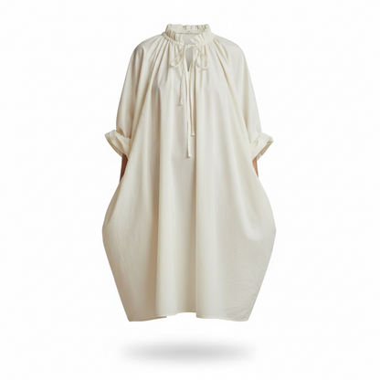 Women White Long Dress Flowy Casual One Size XL