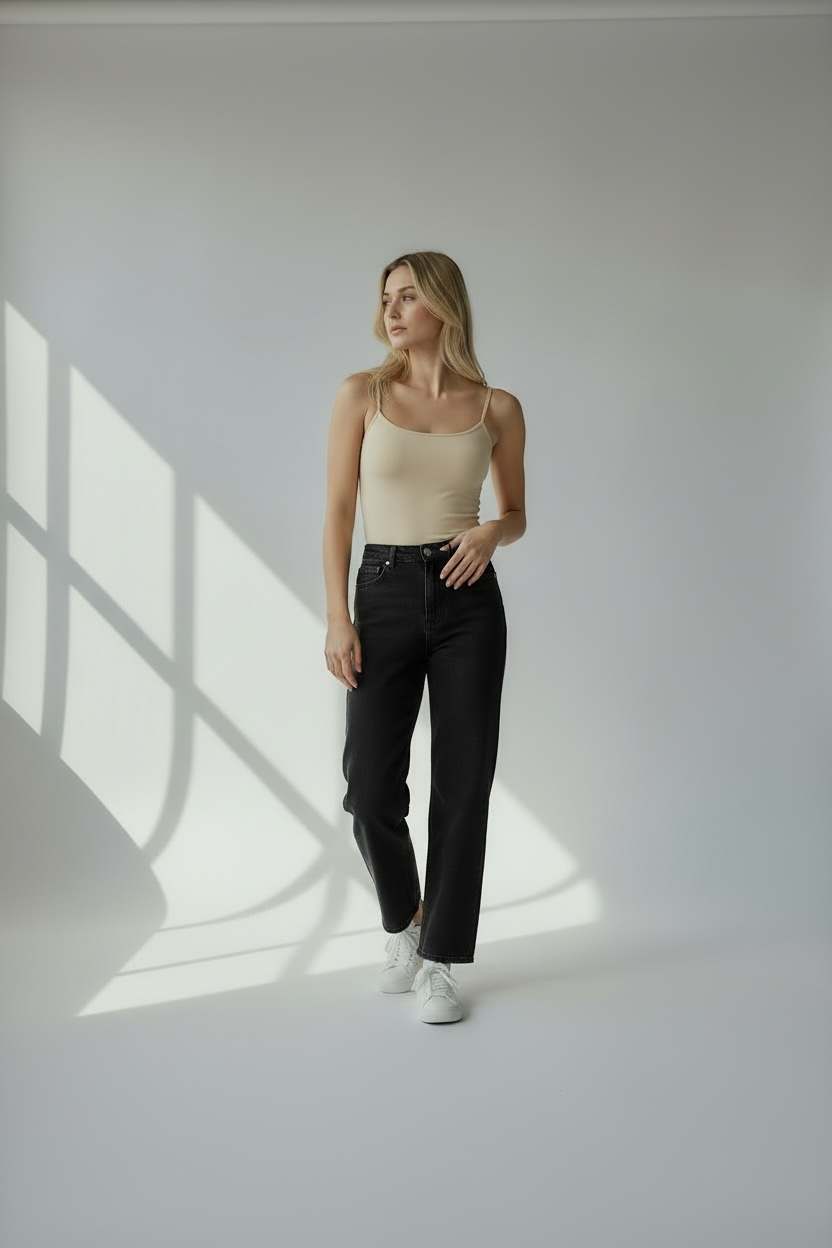 Beige Women Tank Top XL Fit Casual Basic Sleeveless Top