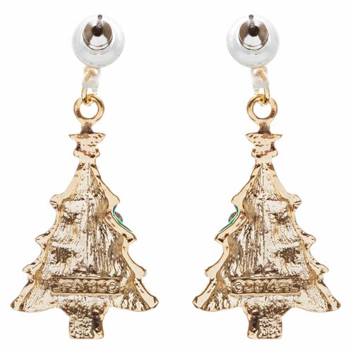 Christmas Jewelry Crystal Rhinestone Colorful Christmas Tree Earrings