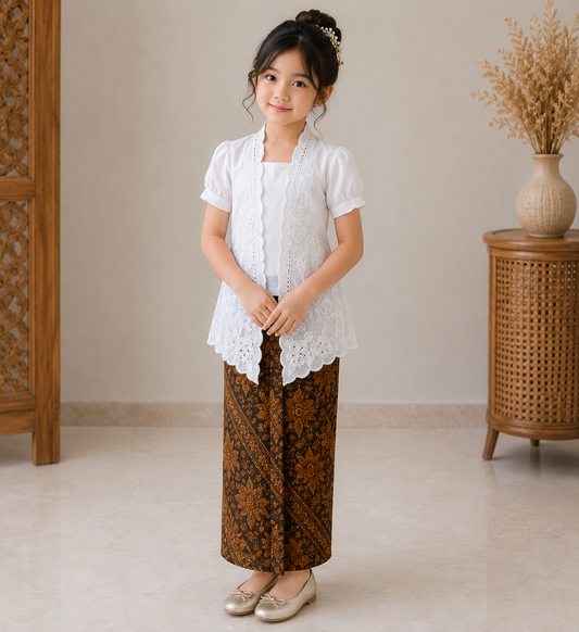 Girls Lace Kebaya Top – Elegant Traditional Outfit for Special Occasions